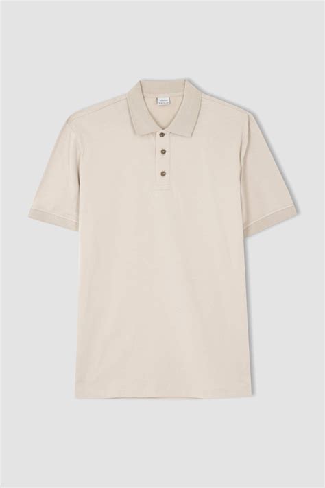 Ecru Man Regular Fit Polo T Shirt Defacto