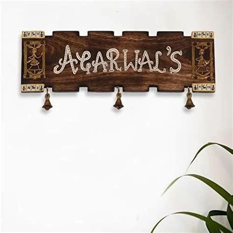 Brown Rectangular Wooden Name Board For Residential At Rs 150square