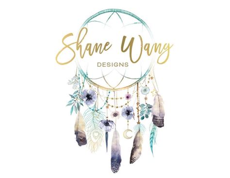 Boho Logo Bohemian Logo Design Dreamcatcher Logo Branding Etsy Ireland