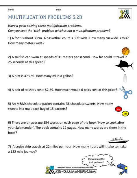 Grade 5 Multiplication Worksheet