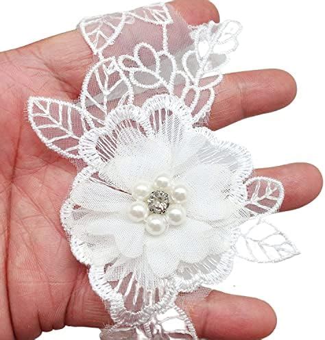 Amazon Pepperlonely Pc White Rose Pearl Chiffon Flower