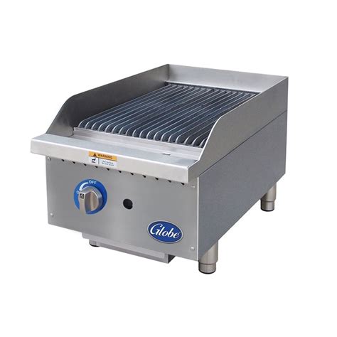 Globe Gcb G Sr Countertop Gas Charbroiler W Cast Iron Grates Radiant