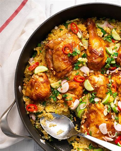 One Pan Satay Chicken And Rice Marions Kitchen Recipe Asian