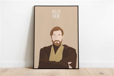 Obi Wan Kenobi Print - Quotes - Hello There- Minimalist - Star Wars Poster