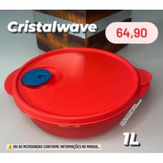 TIGELA CRISTALWAVE TUPPERWARE 1 LITRO VERMELHA USAR NO MICROONDAS