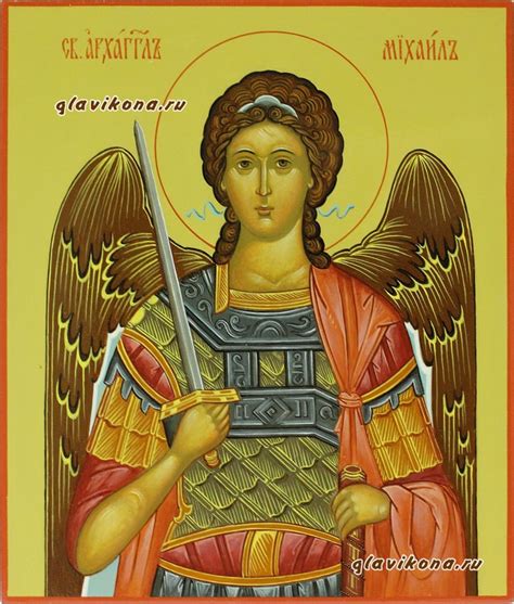 Рукописная икона архистратига Михаила на заказ на липовой доске