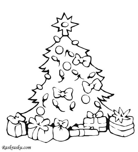 Раскраски Новогодние Елочки - 69 фото