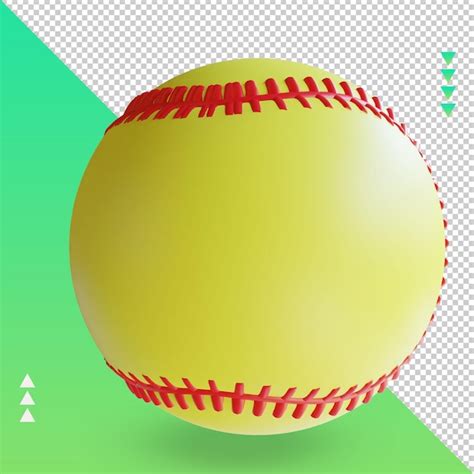 D Sport Ball Softball Renderizado Vista Izquierda Archivo Psd Premium