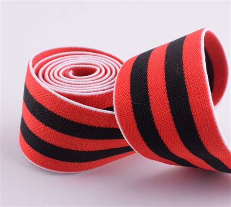 Sewing And Fiber Elastic Webbing15 Blue Red Cotton Stripes Elastic