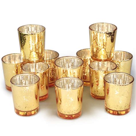 Buy Volens Gold Votive Candle Holders Mercury Glass Tealight Candle