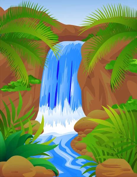 Dibujo De Una Cascada Im Genes De Stock Vector Cascada Descargar