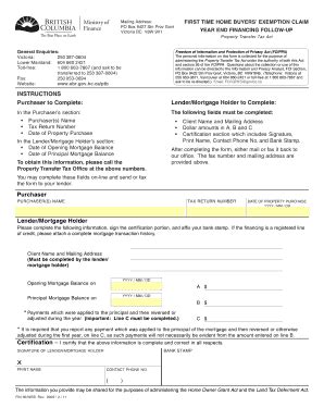 Form FIN 56 First Time Home Buyers Exemption Claim Year End Sbr