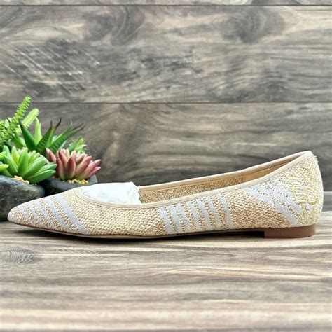 Sam Edelman Shoes Nib Sam Edelman Shaya M Nude Knit Slip On Pointed Toe Ballet Flats
