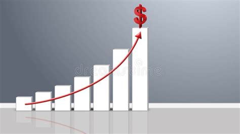 Business Growth Bar Graph With Rising Arrow And Dollar Sign Stock