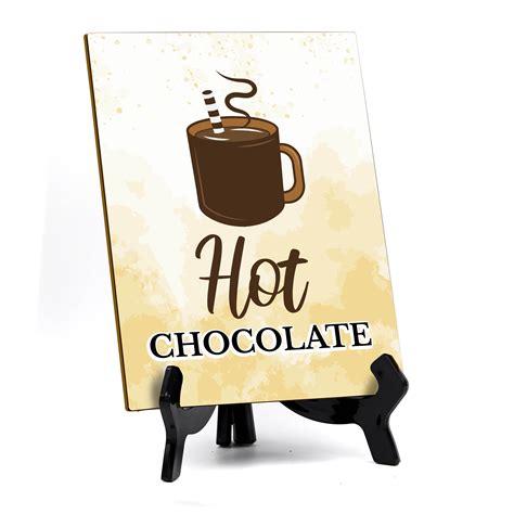 Signs ByLITA Hot Chocolate, Table Sign with Acrylic Stand (6x8 ...