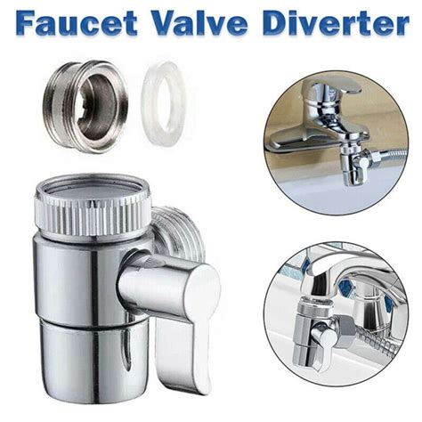 Way Diverter Valve Water Tap Connector Kitchen Faucet Adapter Sink