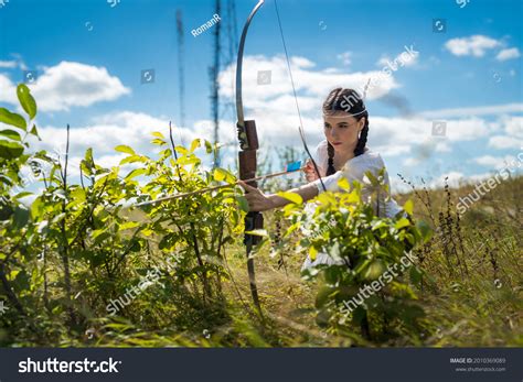 Portrait Young Native American Indian Grassland Stock Photo 2010369089