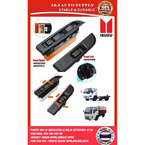 ISUZU HICOM POWER WINDOW MAIN SWITCH DAN POWER WINDOW SINGLE SWITCH