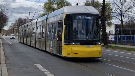 Tram Berlin Mitfahrt in der M13 von Siegfriedstraße Josef Orlopp