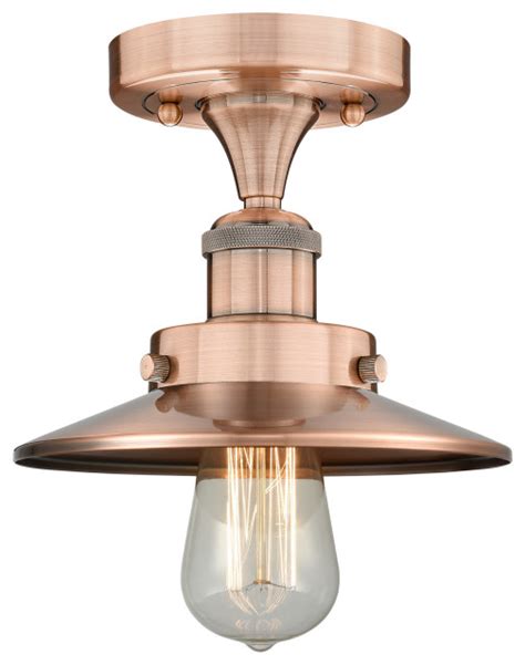 Innovations Edison 1 8 Semi Flush Mount Antique Copper Industrial