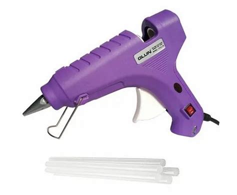80 Watt Hot Melt Glue Gun On Off Switch And Indicator With 5 Transparent Glue Sticks Purple At