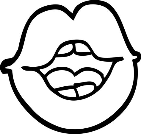 black and white cartoon red lips 12077292 Vector Art at Vecteezy