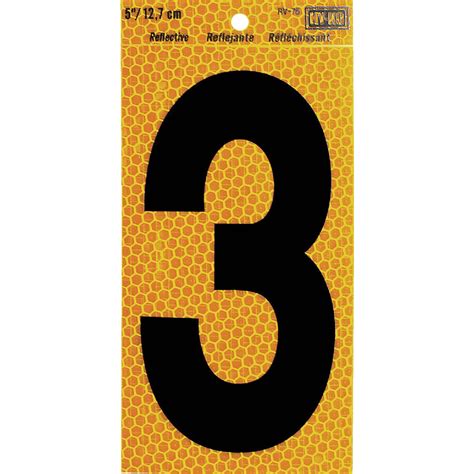 Hy-Ko 5 In. Yellow Reflective Number 3 | Do it Best