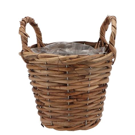 Korb Rattan Rund Henkel D17cm H14cm Körbchen mit Henkel Heyl