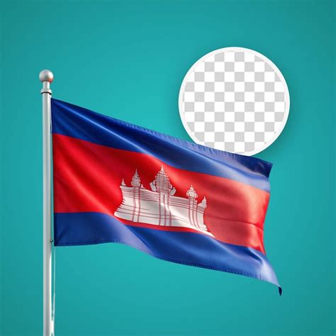 Rendering en 3d del concepto de la bandera de camboya día nacional de