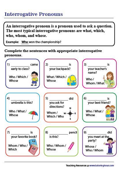 Interrogative pronouns – Artofit