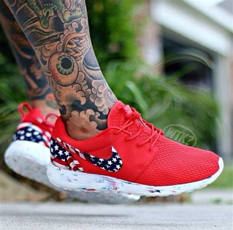 Shoes Nike America Red White Blue Nike Roshe Run American Flag