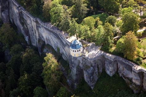 Luftaufnahme Königstein Festung Königstein an der Elbe im Landkreis