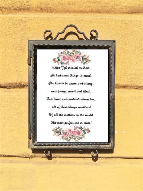 Poem For My Mother Poem Printable Mom Poem Thoughtful Meaningful