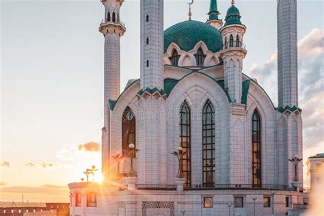 Kasan-Stadt Kazan Der Kreml Russland Stockfoto - Bild von dämmerung ...