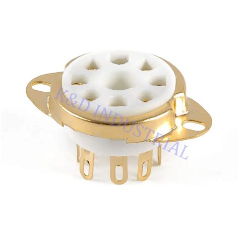 5pcs 8Pin Ceramic Gold Plate Tube Socket Octal Vacuum Chassis Mount