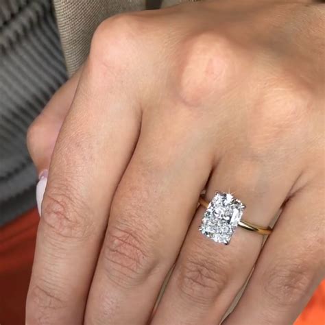 3 Carat Elongated Cushion Cut Diamond Ring Ascot Diamonds