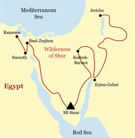 Israel Exodus Route Map