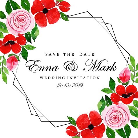 Floral Wedding Invites Vector PNG Images Watercolor Floral Wedding