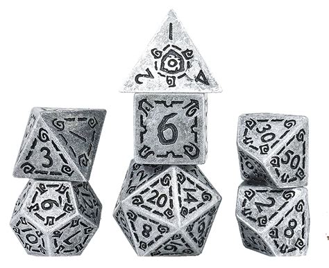 May229190 Rpg Dice Set Illusory Metal Silver Previews World