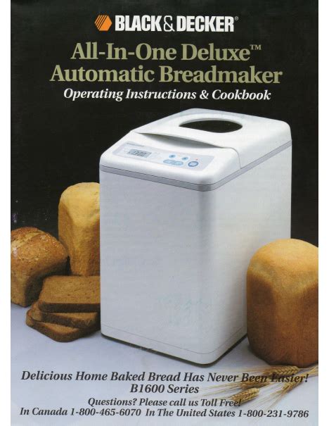 Black Decker Bread Maker Machine Directions Instruction Manual