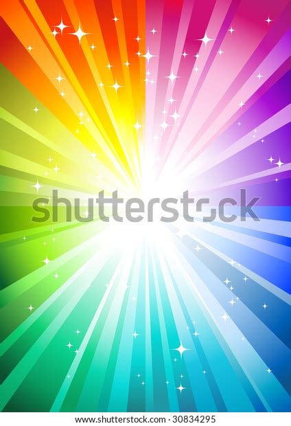 Rainbow Sunburst Background Raster Version Img Stock Illustration 30834295