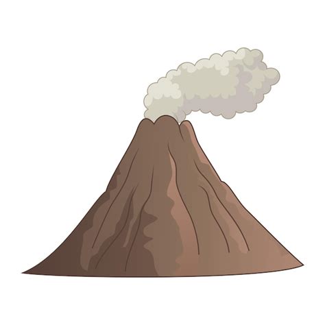 Premium Vector Cartoon Volcano Mountain Vector Illustration