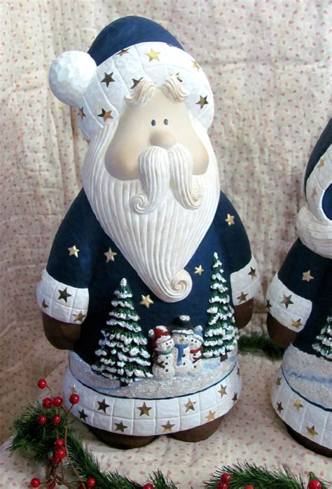 Mr Mrs Santa Claus Hand Painted Ceramic Large Figures Etsy