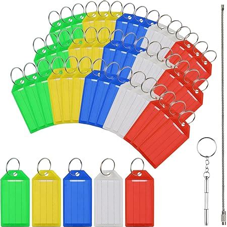 GOYADA Lot De 80 Porte Clef Etiquette Solide Porte Clef Plastique