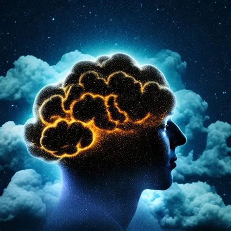 Stardust Clouds Brain Bursting From Silhouette Of Openart