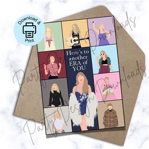 Taylor Swift Printable Birthday Card Swiftie Birthday Card Taylor