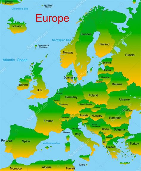 Mapa Do Continente Europeu Vetor De Olinchuk 9378910