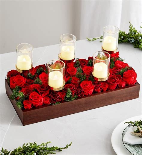 Magnificent Roses® Romantic Red Centerpiece | 1800Flowers.com