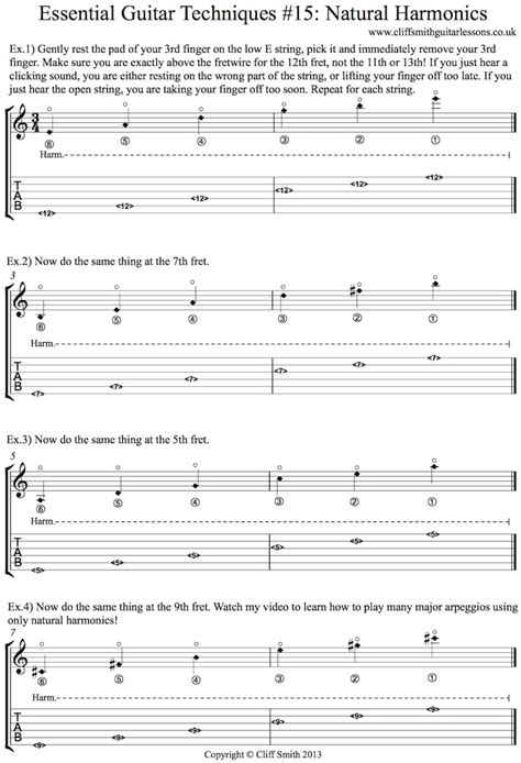 Essential Guitar Techniques #15 natural harmonics thumbnail - Cliff ...
