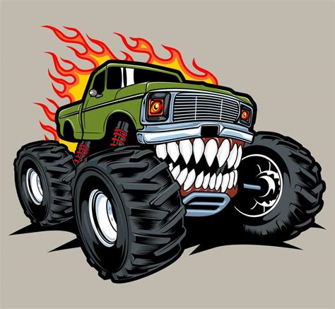 monster truck vector logo design inspiration, Design element for logo ...